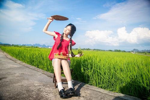 稻田吃瓜写真图片欣赏视频,田园风光中的甜蜜瞬间